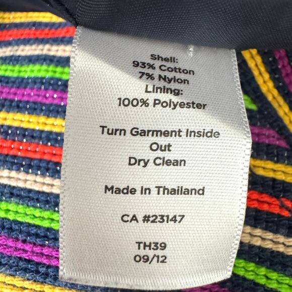 Talbots Womens Blazer Jacket Size 14P Striped Textured Career Office Multi Color - Picture 7 of 8